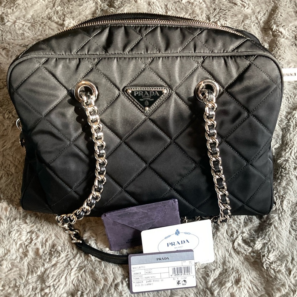 Prada nylon handbag with lock